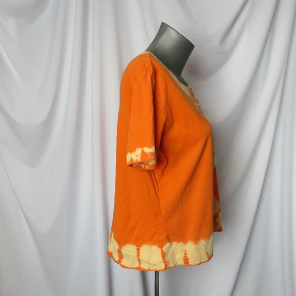 Cotton Ginny Orange Tie Dye Short Sleeve Cardigan - Picture 4 of 8
